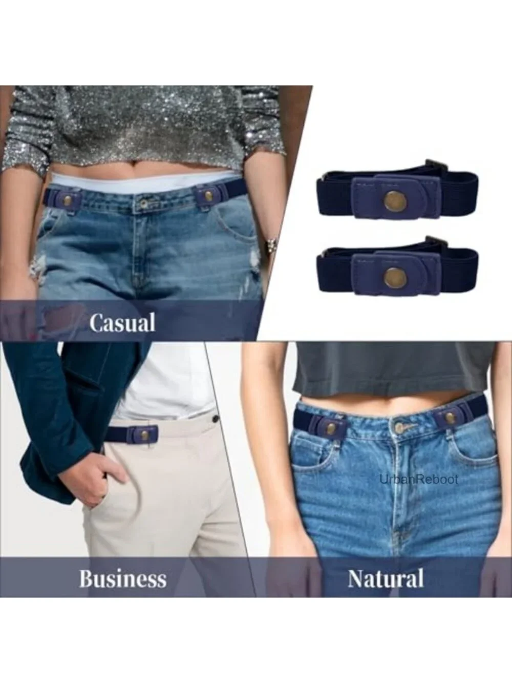 Invisible Buckleless Elastic Stretch Belt for Women Men Adjustable No Buckle